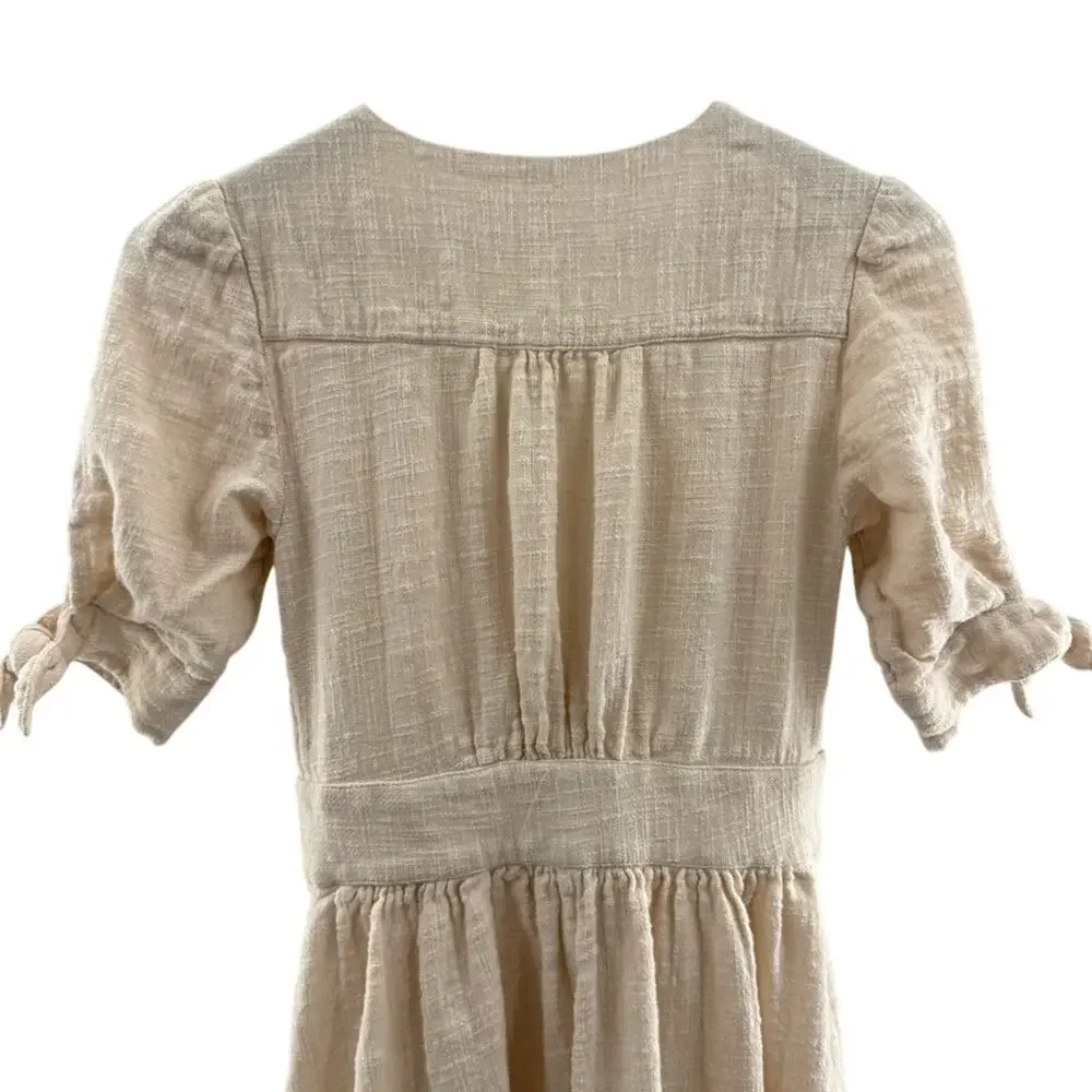 Free People Love of My Life Cotton Gauze Prairie Festival Midi Dress Ivory Boho - Picture 8 of 11